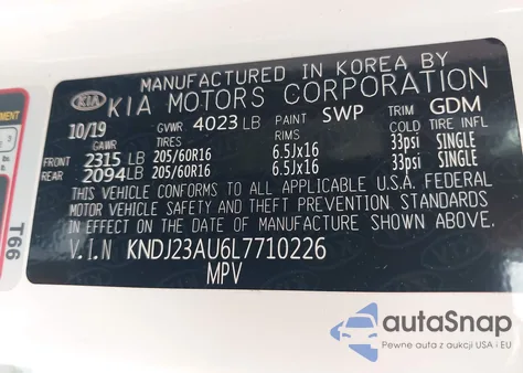2020 Kia Soul Lx/X Line/S from USA, damaged, VIN KNDJ23AU6L7710226